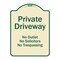 Signmission Designer Series-Private Driveway No Outlet Solicitors Or Trespassing, 24" H, TG-1824-9781 A-DES-TG-1824-9781 - alternate 1